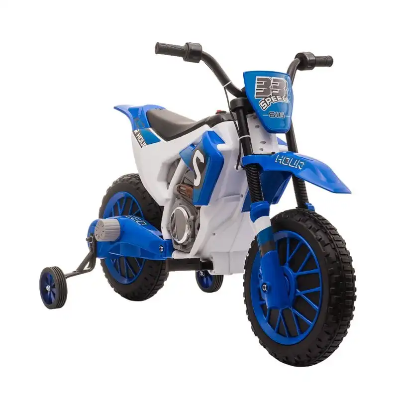 Homcom Moto Eléctrica con Dos Ruedas de Equilibrio Azul