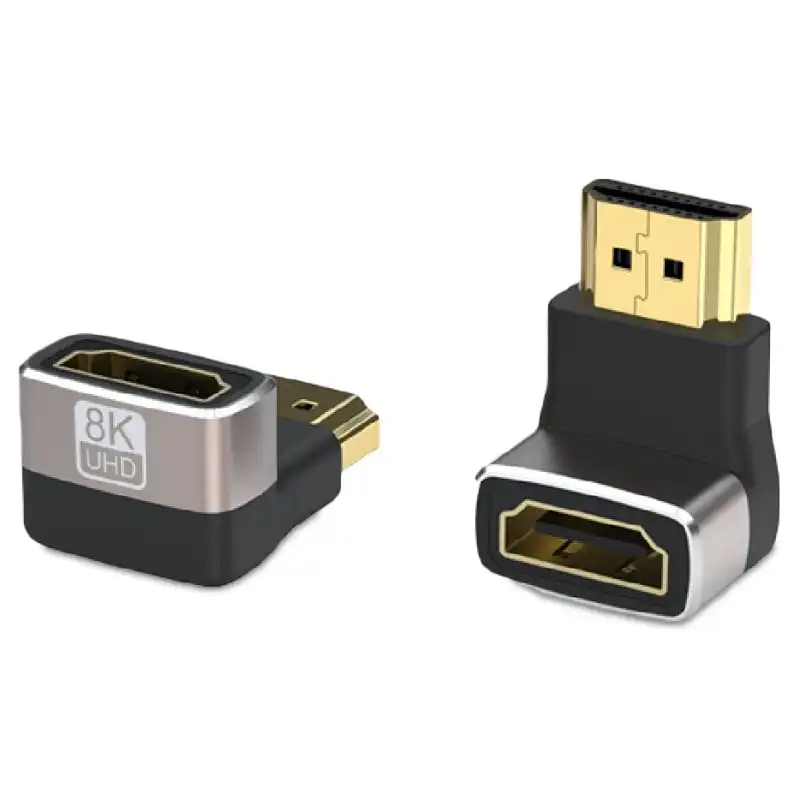 PcCom Essential Adaptador HDMI Macho a Hembra Acodado a 8K V2.1