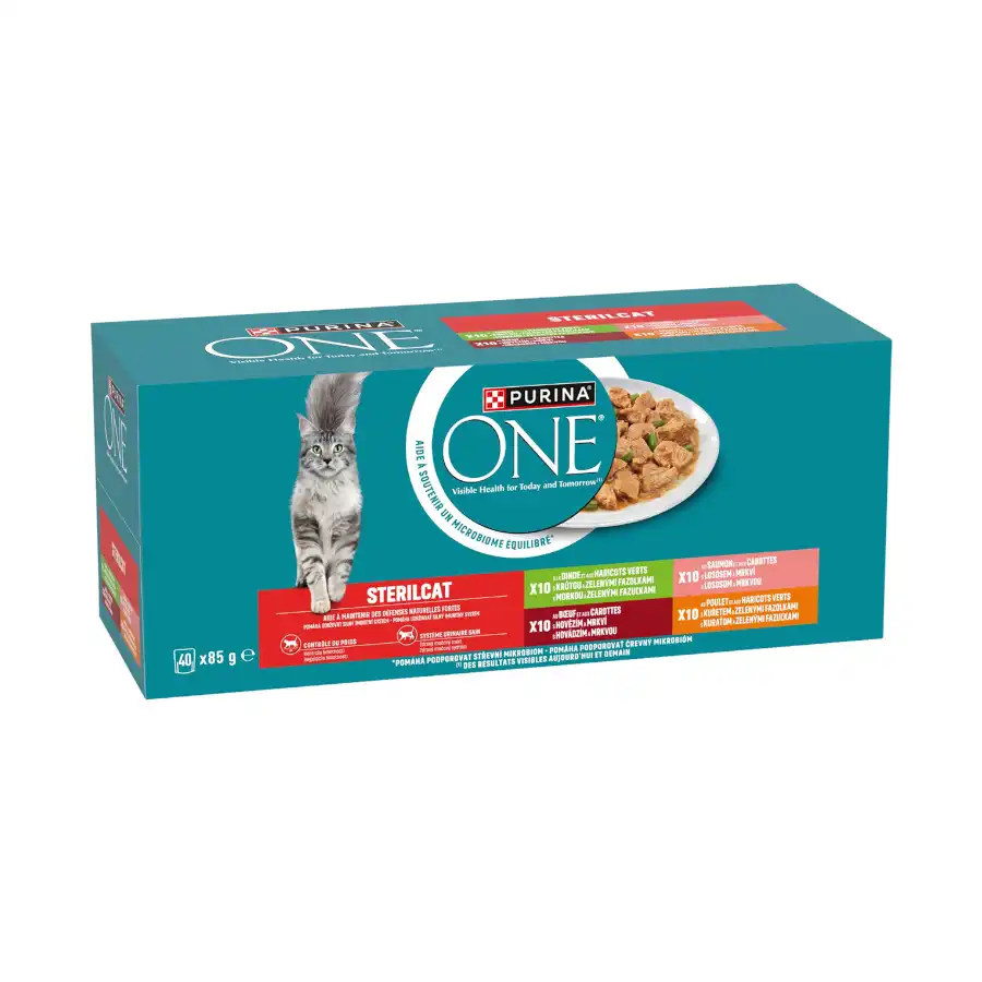 Purina ONE Sterilicat sobres en salsa para gatos - Multipack 40 sobres x 85 g - Purina One - Comparador de precios