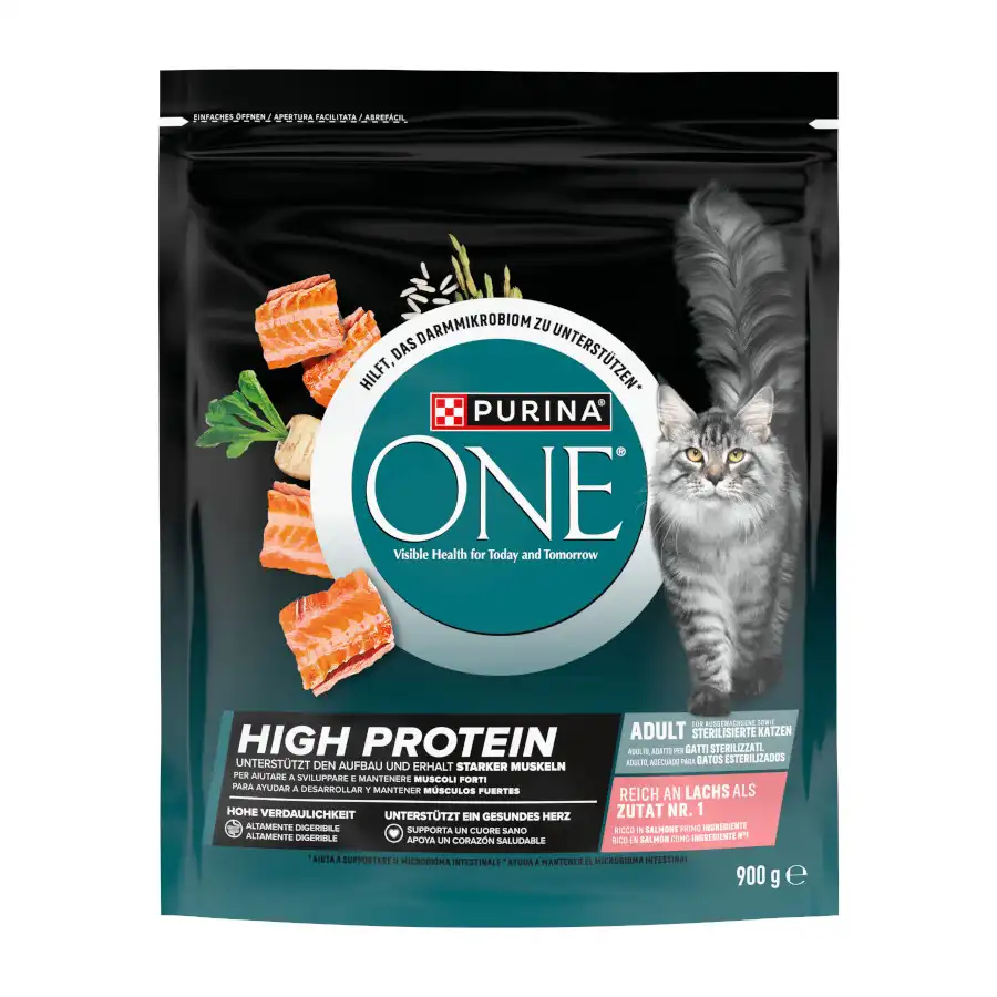 Purina ONE Pienso High Protein esterilizado Salmón para gatos 900 g - Purina One - Comparador de precios
