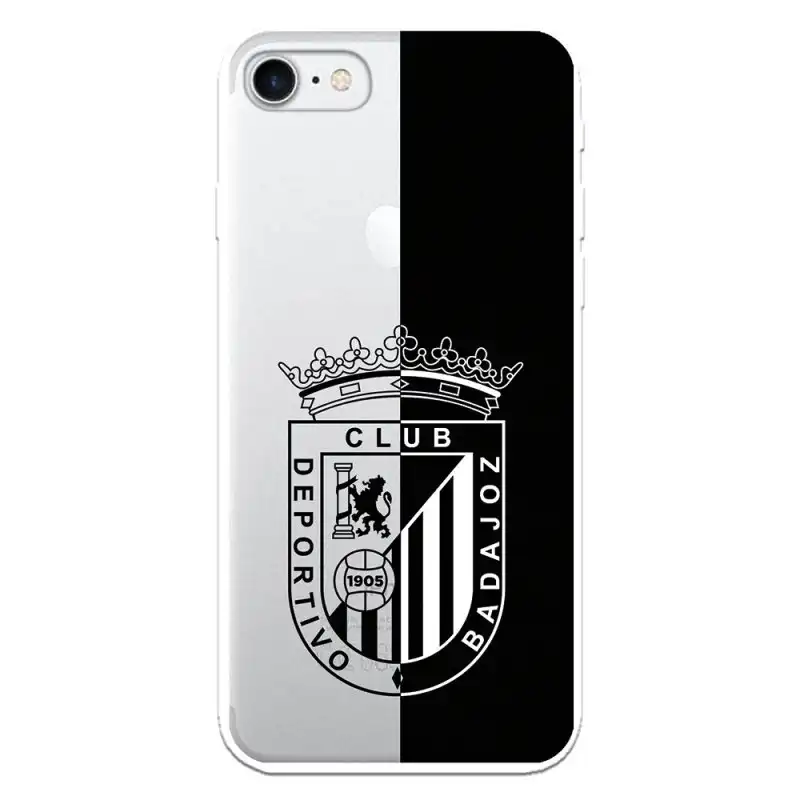 Funda Licencia Oficial Club Deportivo Badajoz Escudo Fondo Negro y Transparente para iPhone 8