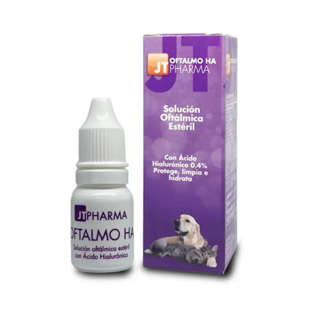 JT PHARMA Oftalmo HA Pharma 10 ml solución que limpia, lubrica y alivia los ojos en perros y gatos - 10 ml - Jtpharma - Comparador de precios