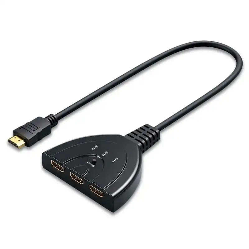 PcCom Essential Conmutador HDMI de 3 Puertos Negro