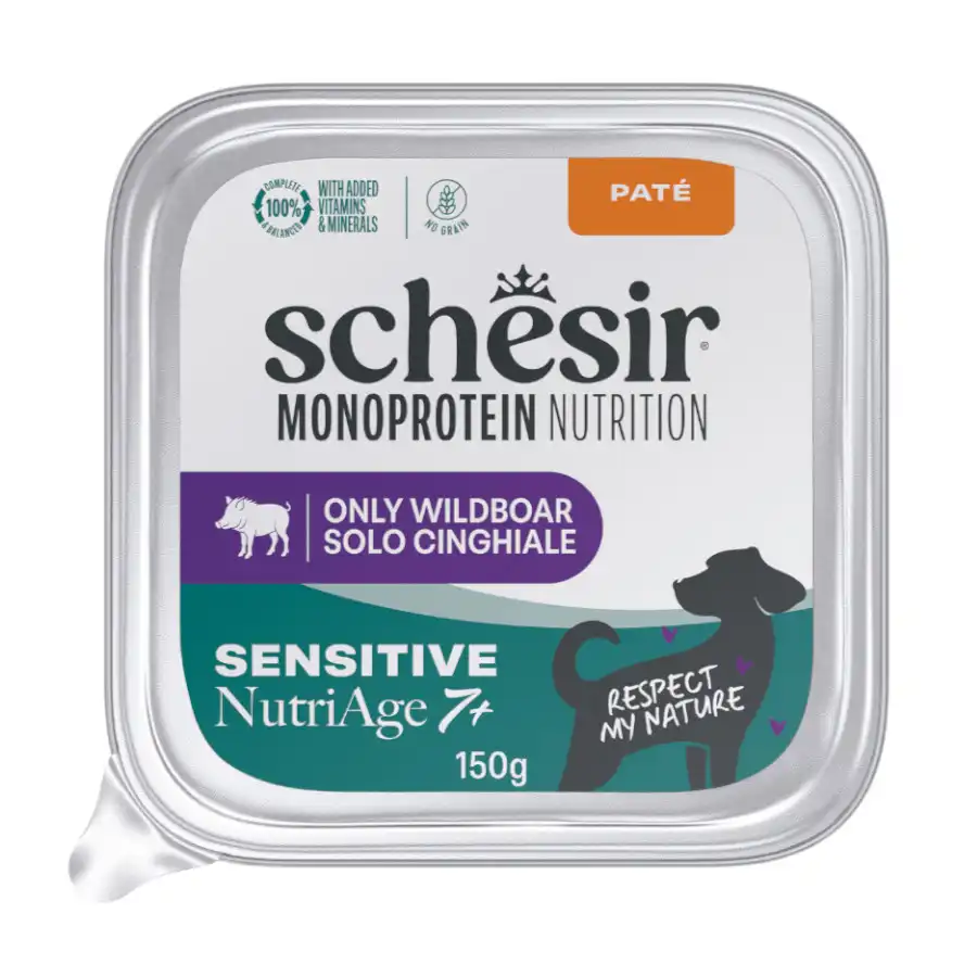 Schesir Monoprotein Tarrina Jabalí paté para perros - 150 g - Schesir - Comparador de precios