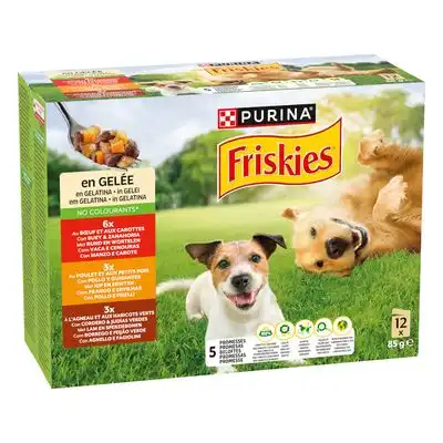 Friskies Adult en gelatina con vacuno, pollo y cordero - 36 x 85 g - Friskies - Comparador de precios