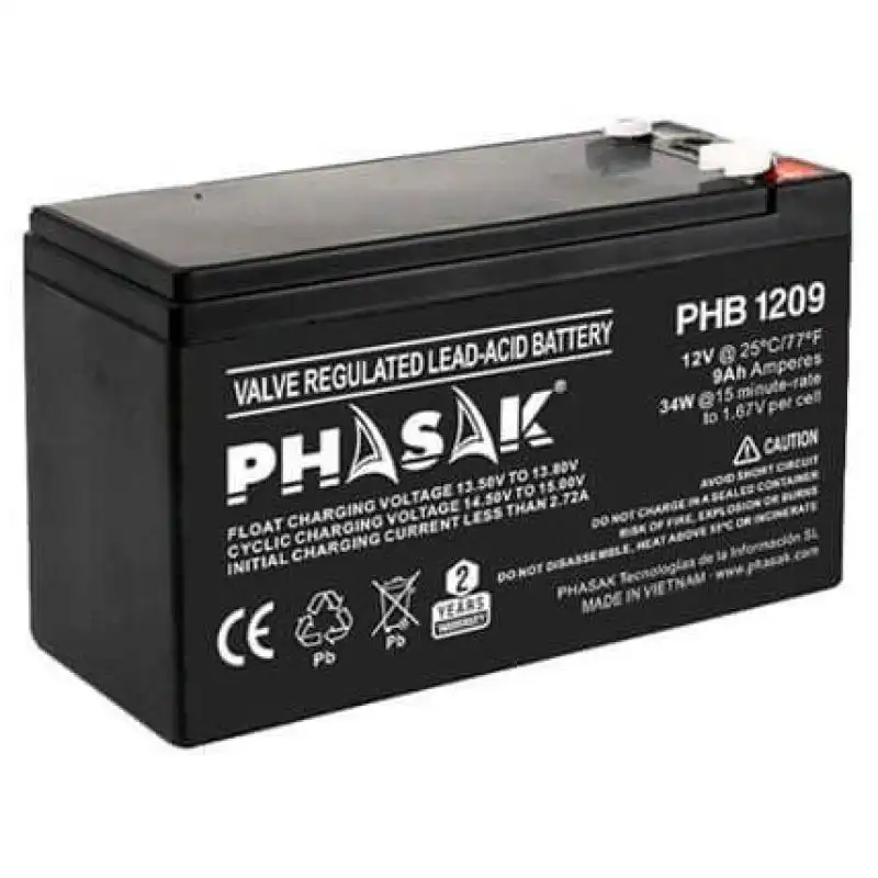 Phasak PHB 1209 Batería SAI/UPS 9Ah 12V