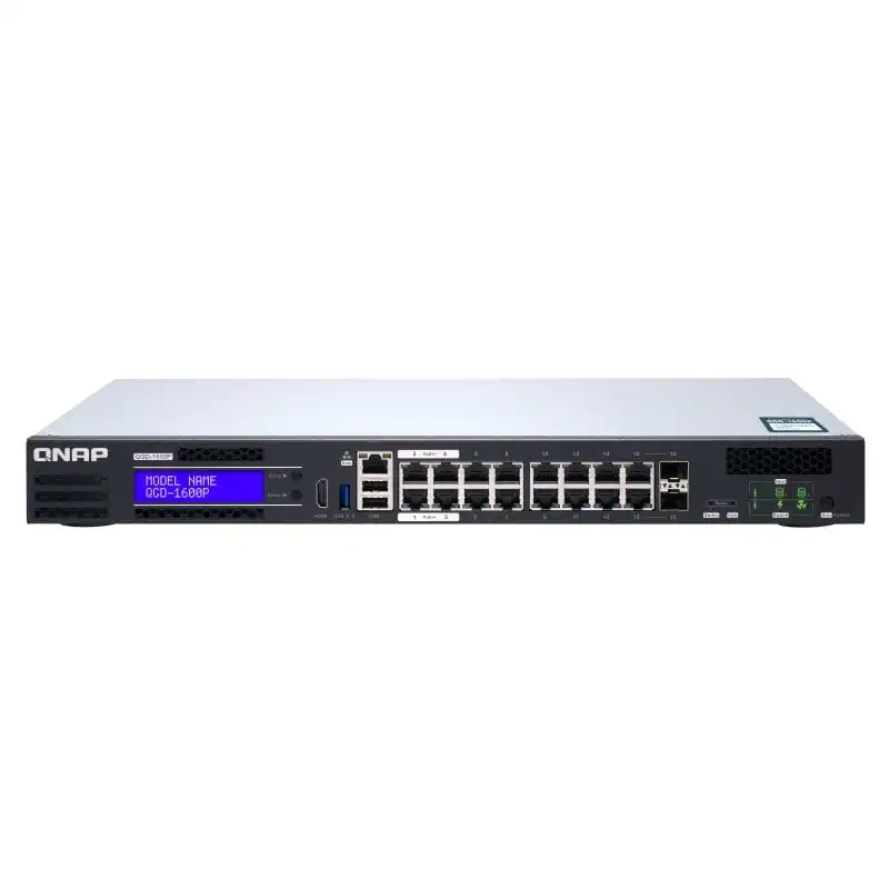 Qnap QGD-1600P-4G Switch Gestionado 14 Puertos RJ45 Gigabit PoE + 2 Puertos 1GbE SFP/RJ45