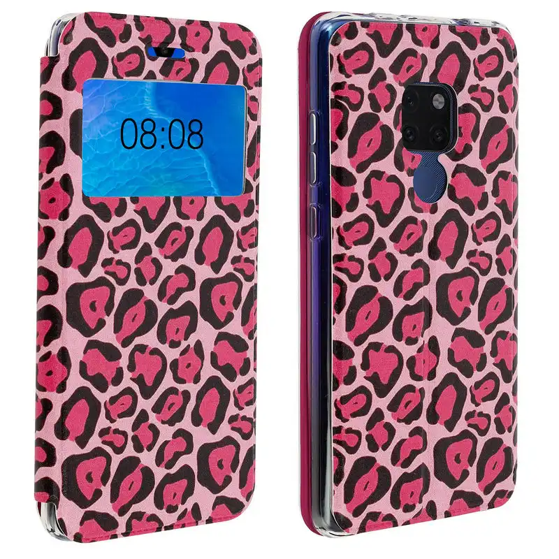 Avizar Funda Tipo Cartera Leopardo Rosa para Huawei Mate 20
