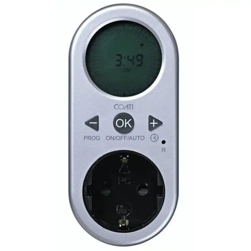 Coati Enchufe con Temporizador Digital Aluminio