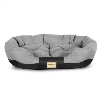 Kingdog Cama Ovalada Para Perro Gato Sofá Para Mascotas 75 X 50 Cm Impermeable Gris