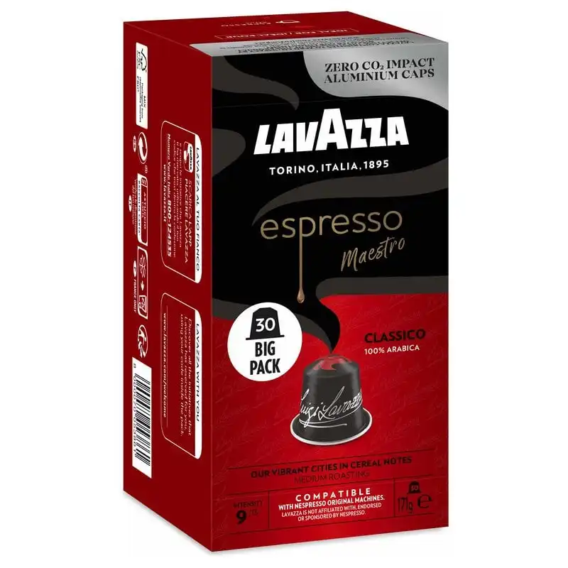 Lavazza Espresso Maestro Classico Cápsulas para Cafeteras Nespresso Caja de 30 Unidades