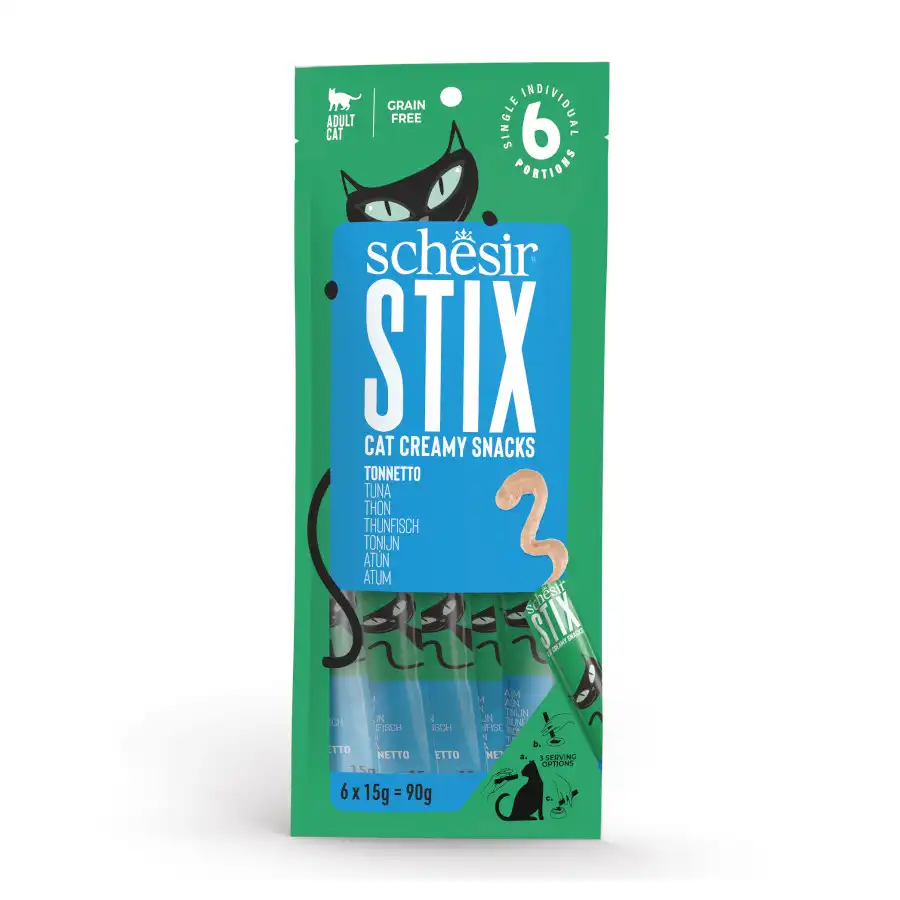 Schesir Stix Snacks Atún para gato 6 sobres x 15 g - Schesir - Comparador de precios