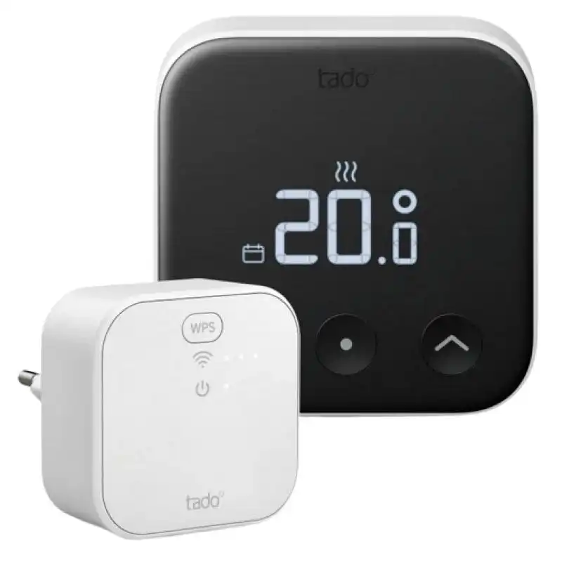 Tado Kit de Inicio con Termostato Inteligente X con Cableado y Bridge para Internet