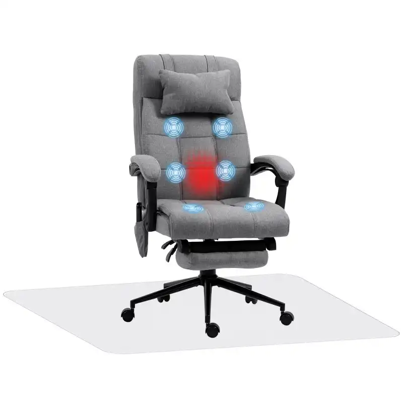Vinsetto Conjunto De 1 Silla De Masaje Reclinable Y 1 Alfombra Protectora De Suelo