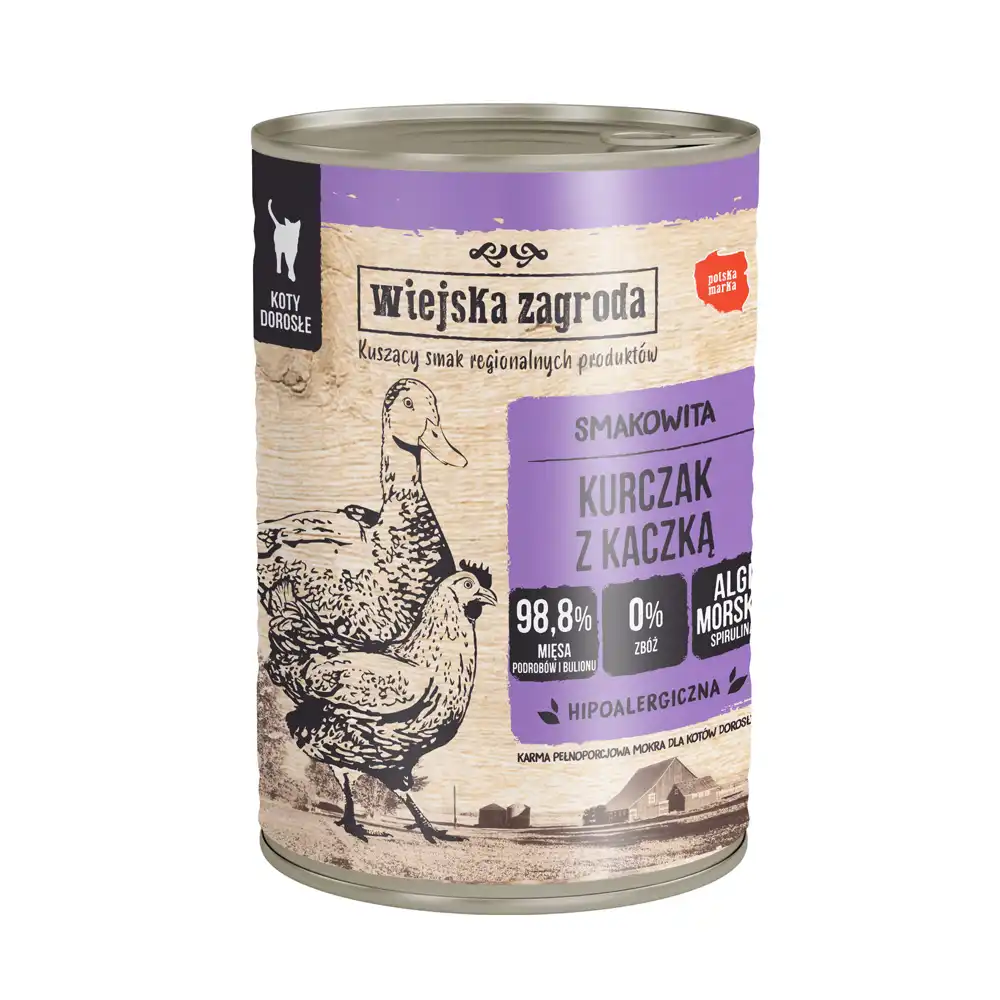 Wiejska Zagroda Cat 12 x 400 g - Pollo con pato