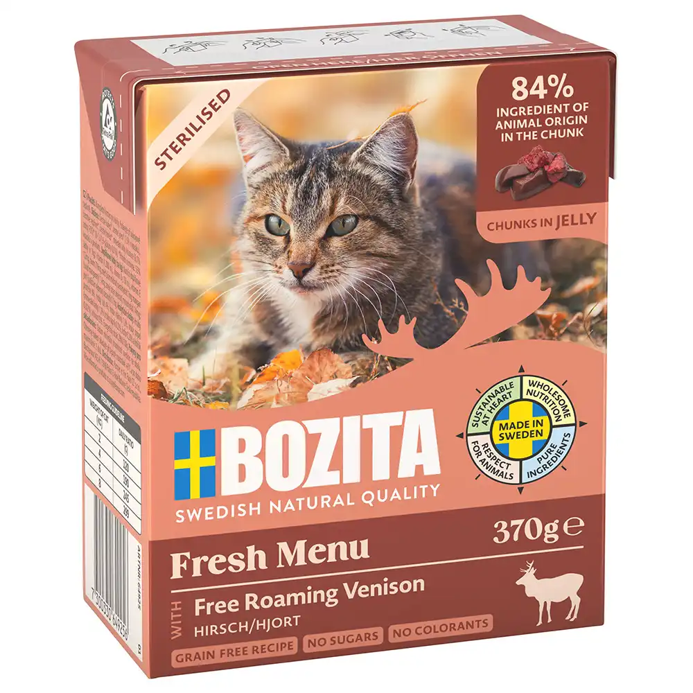 Bozita tetra trocitos en gelatina 6 x 370 g - Sterilised con venado