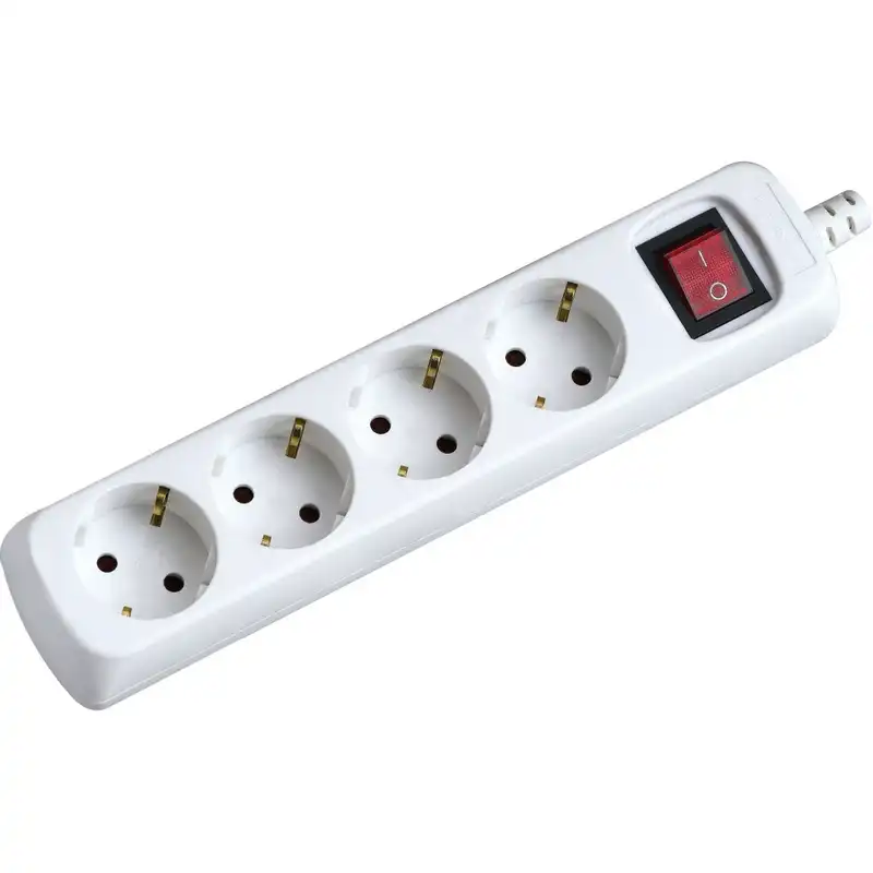 Garza Basic Power Regleta 4 Tomas con Interruptor y Cable 1.4m Blanco