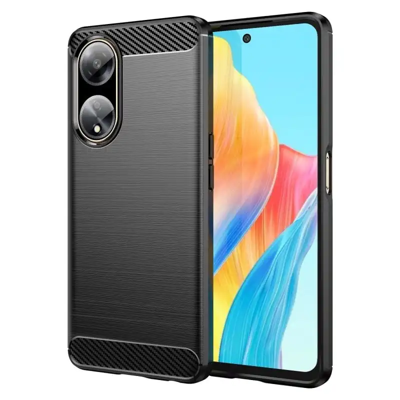 Max Power Digital Funda Fibra De Carbono Para Oppo A98 5g Antigolpes Silicona Negra