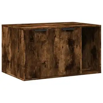 Mueble Arenero Para Gatos Madera Roble Ahumado 80x50x45 Cm Vidaxl