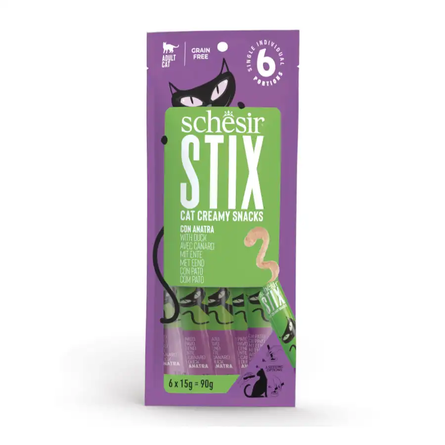 Schesir Stix Snacks Pato para gato 6 sobres x 15 g - Schesir - Comparador de precios