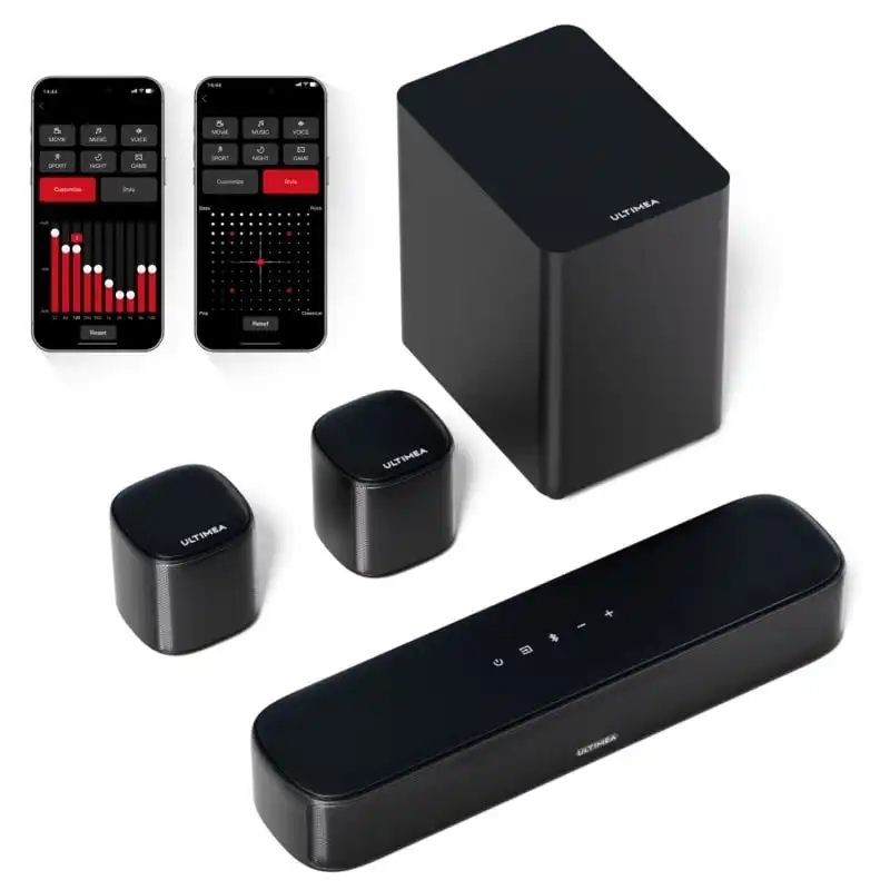 Ultimea Aura A30 Barra de Sonido 5.1 Virtual Surround con Subwoofer y 2 Altavoces Surround 250W