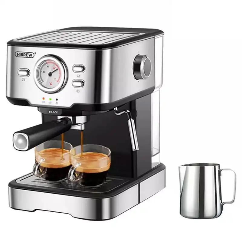 HiBREW H5 Cafetera Espresso Semiautomática 1.5 L Negra/Plata