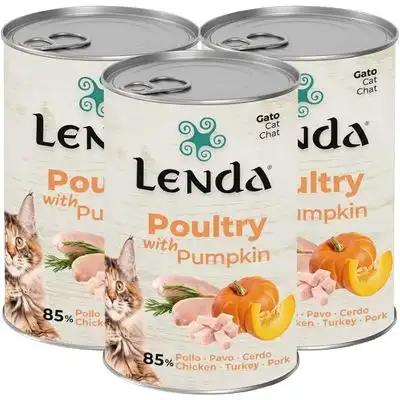 Lenda Paté para Gatos Aves de Corral y Calabaza - 3 x 400 g - Lenda - Comparador de precios
