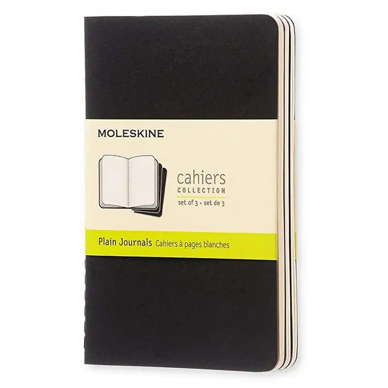 Moleskine Cahier Set de 3 Cuadernos 64 Páginas Lisas Negro