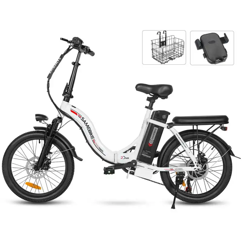 Samebike CY20 FT Bicicleta Eléctrica 350w Batería 36v13ah 20" Blanca