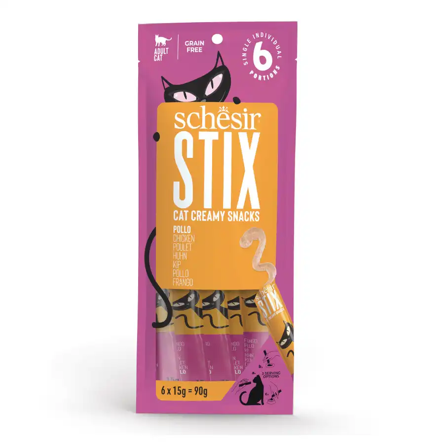 Schesir Stix Snacks Pollo para gato - 6 sobres x 15 g - Schesir - Comparador de precios