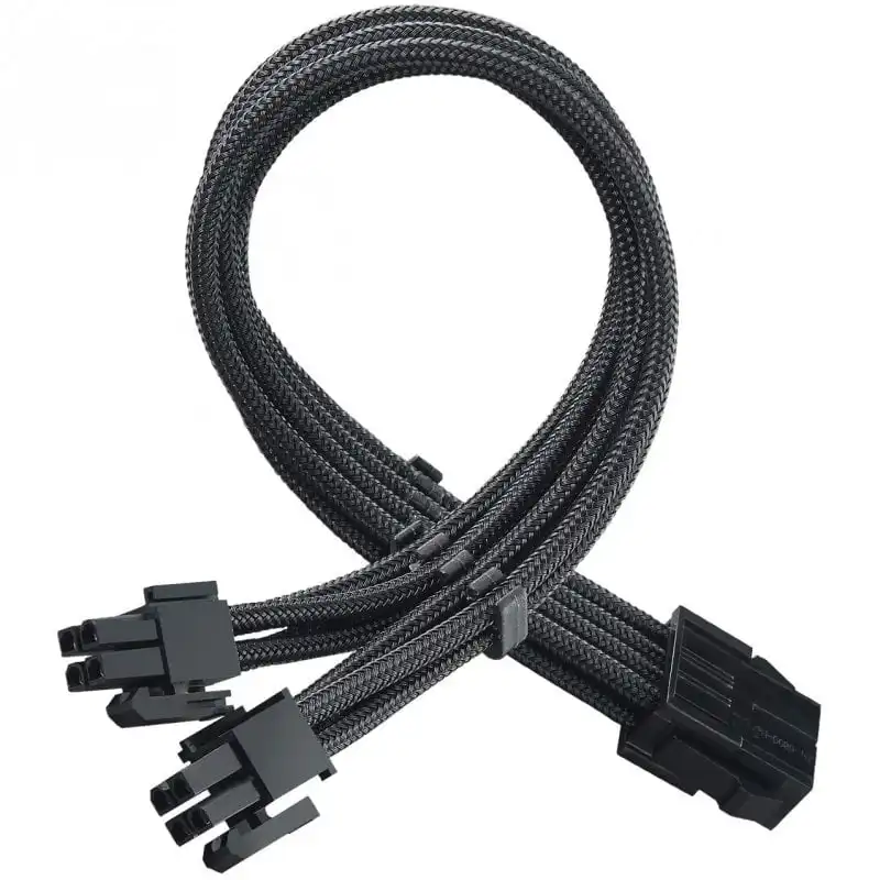 SilverStone PP07E-EPS8B Cable Extensor de Alimentación Flexible EPS 8 Pin a EPS/ATX 4+4 Pin 30cm Negro