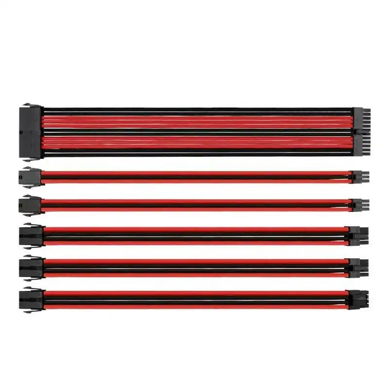 Thermaltake TtMod Sleeve Pack Cables Extension Placa Base Negro/Rojo