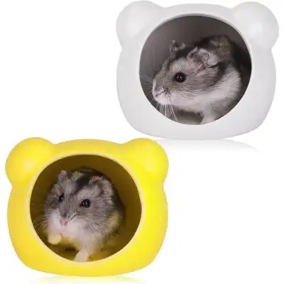 ZooVenture Refugios de cerámica para hámster, 2 piezas - Colores: Blanco + Amarillo - Zooventure - Comparador de precios