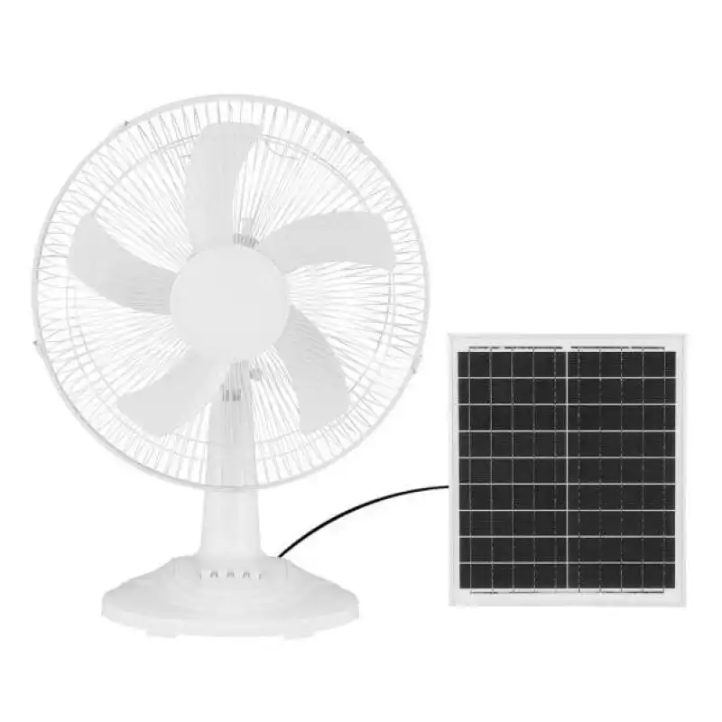 Iluminashop 309563 Ventilador de Mesa Solar 20W Blanco