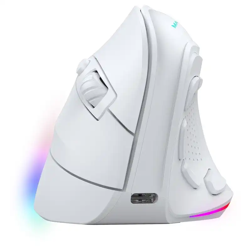 Mars Gaming MM-SK Ratón Gaming Inalámbrico Vertical Ergonómico RGB Chroma 8400DPI Tri-Mode Blanco