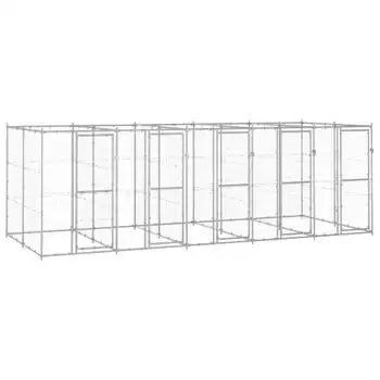 Perrera De Exterior | Jaula Para Perro | Parque Para Mascotas De Acero Galvanizado 12,1 M² Cfw783940