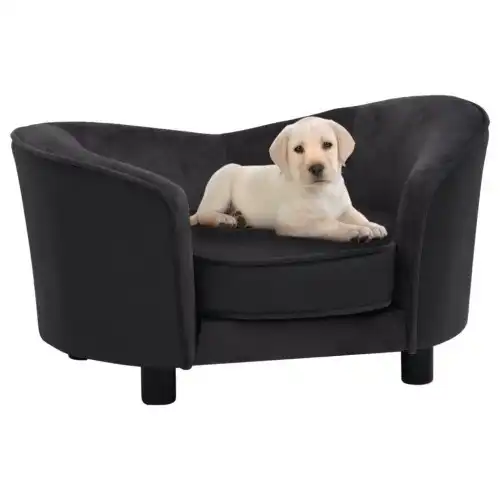 Vidaxl sofá grueso acolchado negro para perros