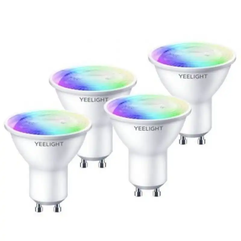 Yeelight Smart Bulb W1 Pack 4 Bombillas Inteligentes GU10 4.5W RGB Wi-Fi F