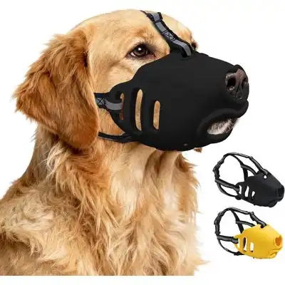 HausPets Bozal de silicona suave - Ajustable, negro - Negro - HausPets - Comparador de precios