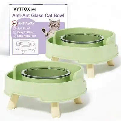 HausPets Comedero de vidrio antihormigas gato – Verde - Verde - HausPets - Comparador de precios