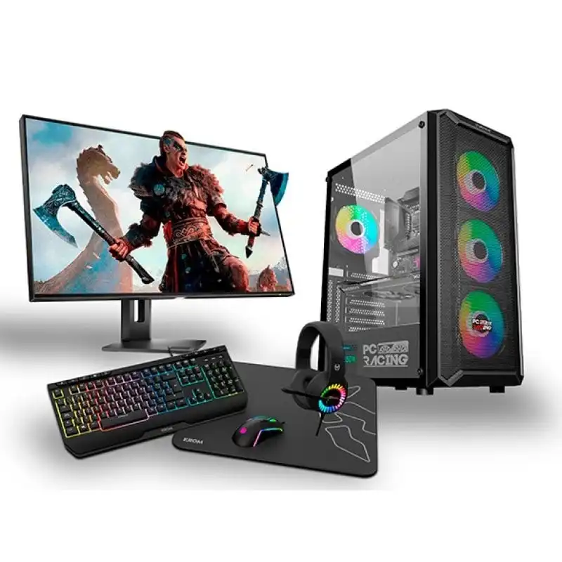 PC Racing Pack Gaming Initiation Pro AMD Ryzen 5 4650G/16GB/1TB SSD + Monitor 24" FullHD + Combo Gaming