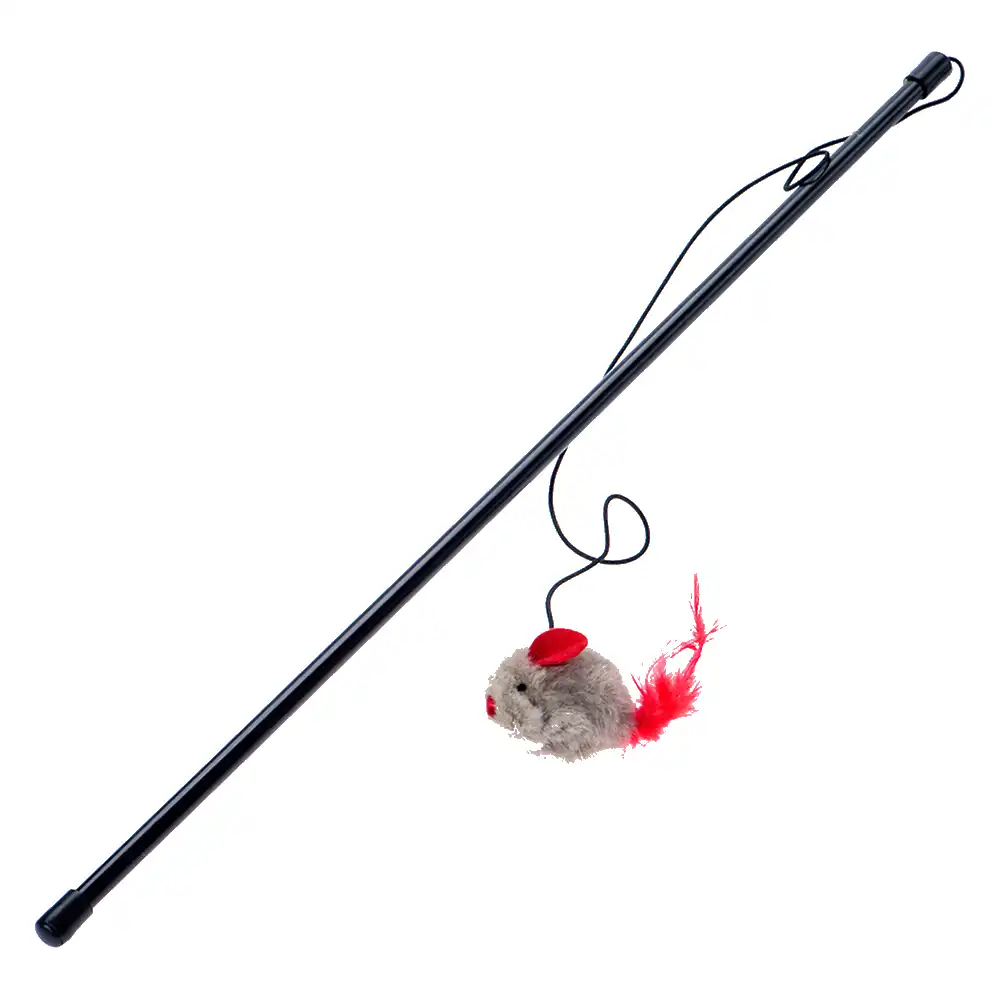 Caña para gatos Ratón con sonido  - 1 unidad; aprox. 50 cm de longitud - bitiba - Comparador de precios