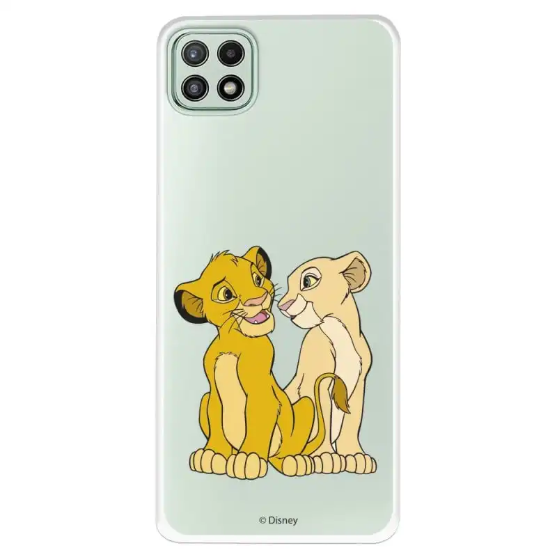 Funda Oficial de Disney Simba y Nala Silueta El Rey León para Samsung Galaxy A22 5G