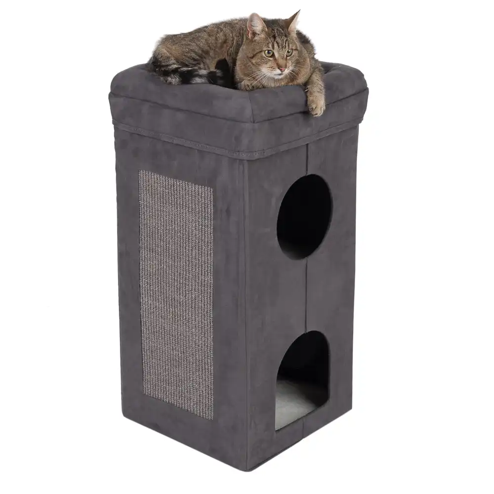 Rascador barril plegable Soft'n Scratchy para gatos - Gris
