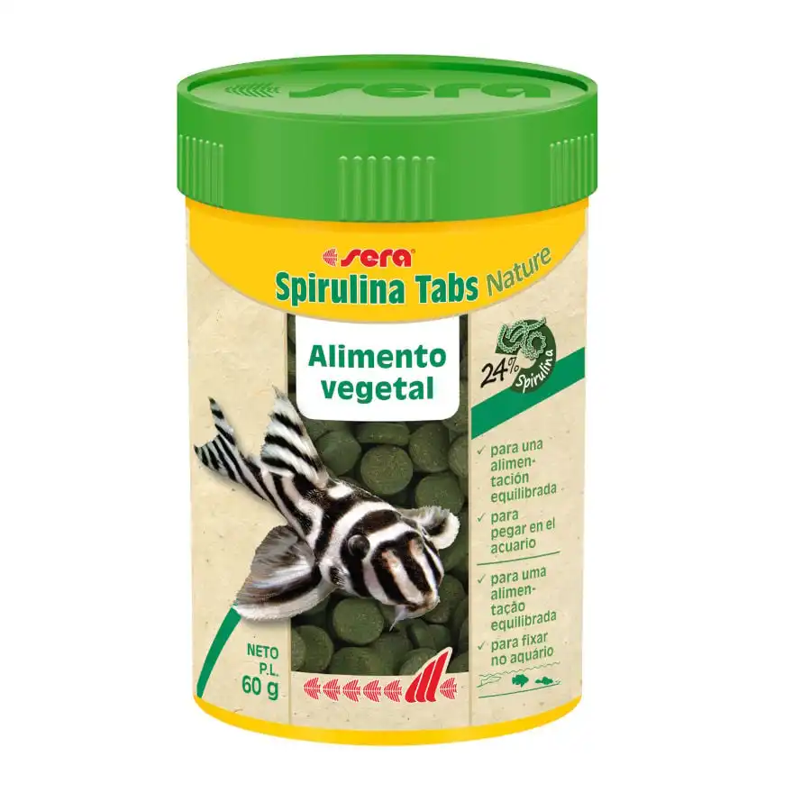 Sera Spirulina Tabs Nature Alimento Vegetal para peces