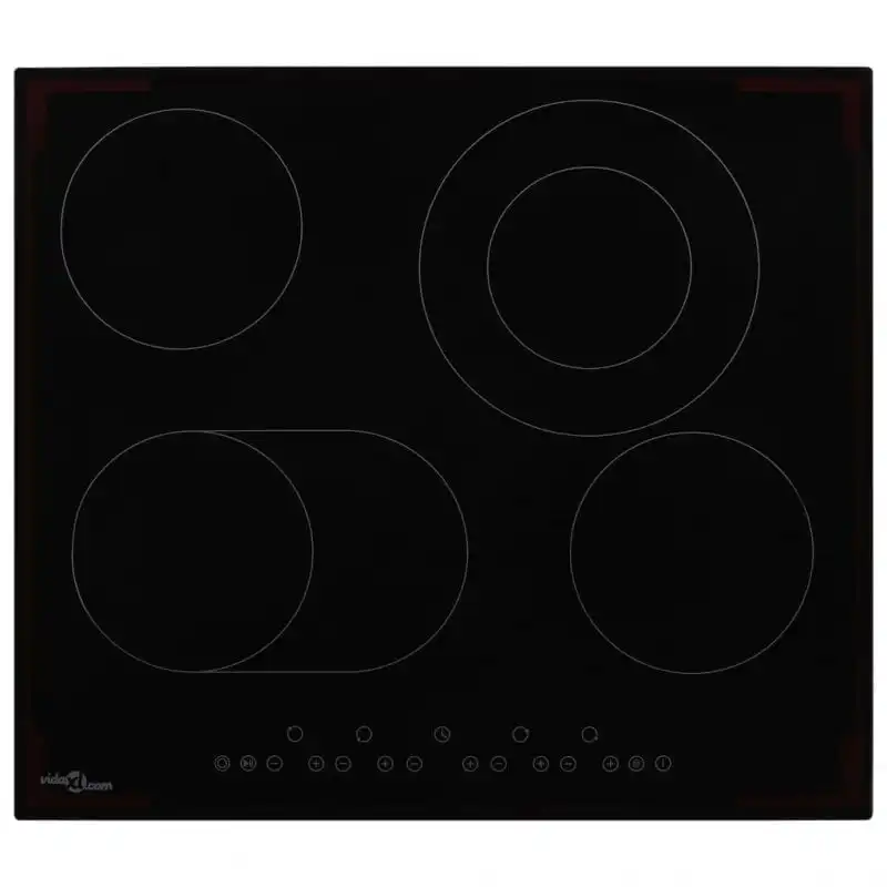 VidaXL Placa Vitrocerámica 4 Zonas 60cm Negro