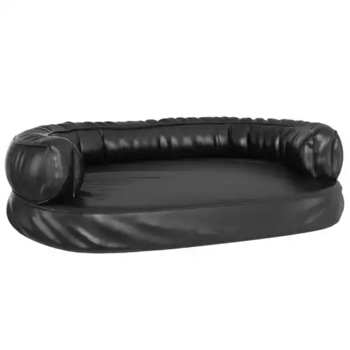 Vidaxl sofá acolchado rectangular negro para perros