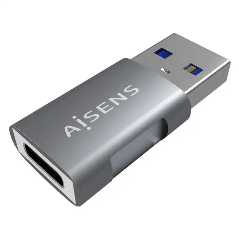 Aisens Mini Adaptador USB 3.2 Gen2 a USB -C Macho/Hembre Gris