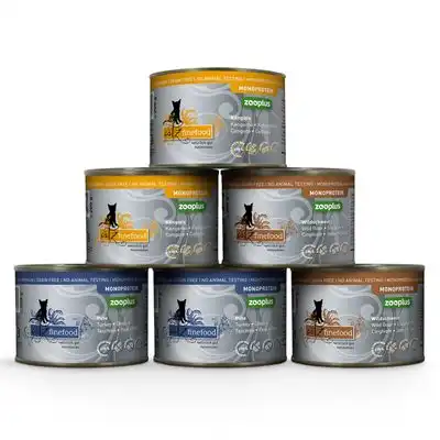 catz finefood Monoprotein zooplus 6 x 200 g - Pack mixto - 3 variedades (pavo, canguro, jabalí) - catz finefood - Comparador de precios