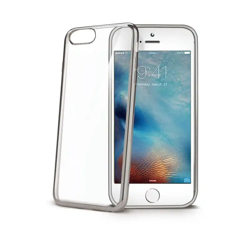 Celly Funda Láser Plata para iPhone 7 Plus/8 Plus